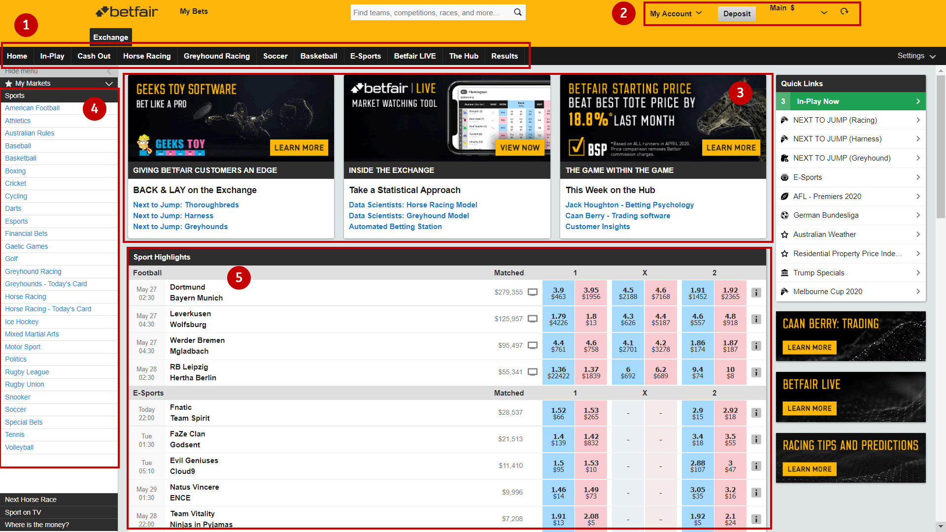 Betfair Homepage Walkthrough