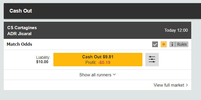 Cash Out Page Example